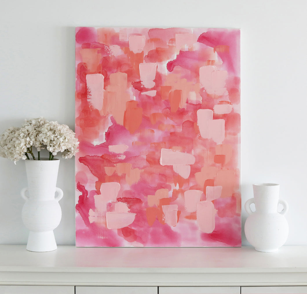 'Rosé Blush' Abstract Original by Kerrie Hess