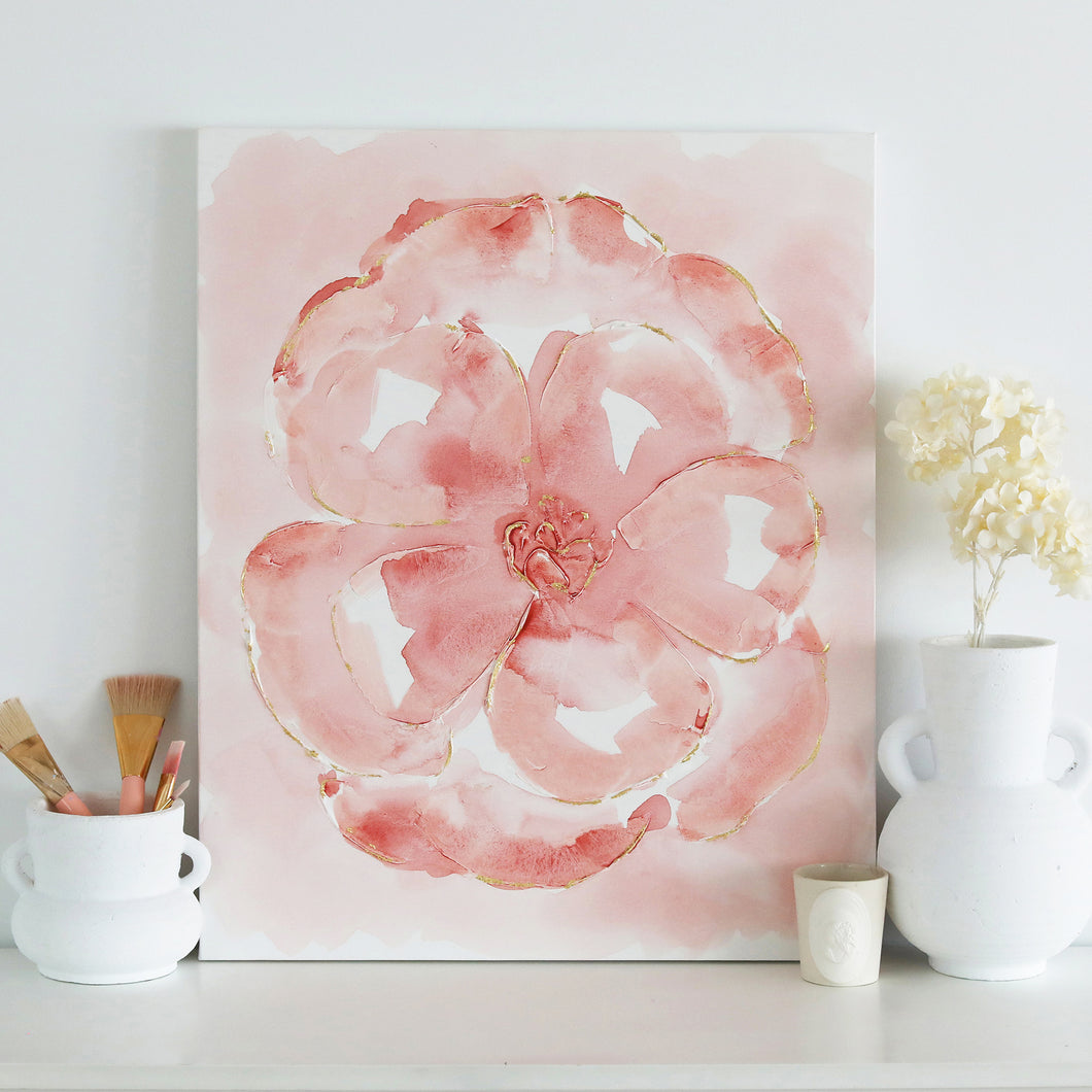 'Peach in Bloom' Abstract Original by Kerrie Hess
