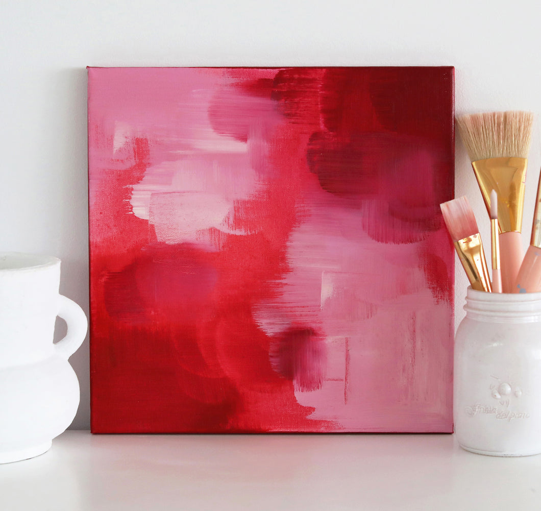 'Rouge Rose Une' Abstract Original by Kerrie Hess