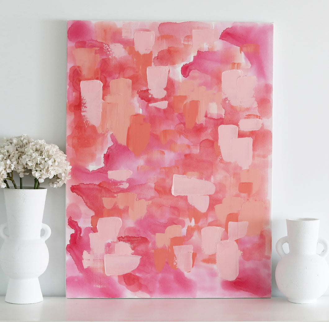 'Rosé Blush' Abstract Original by Kerrie Hess