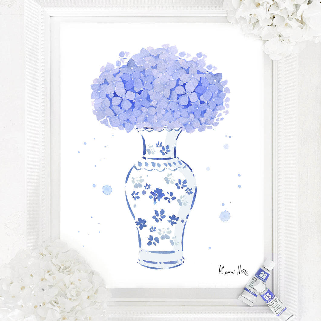 'Maison Fleur Bleu' by Kerrie Hess | Size A3