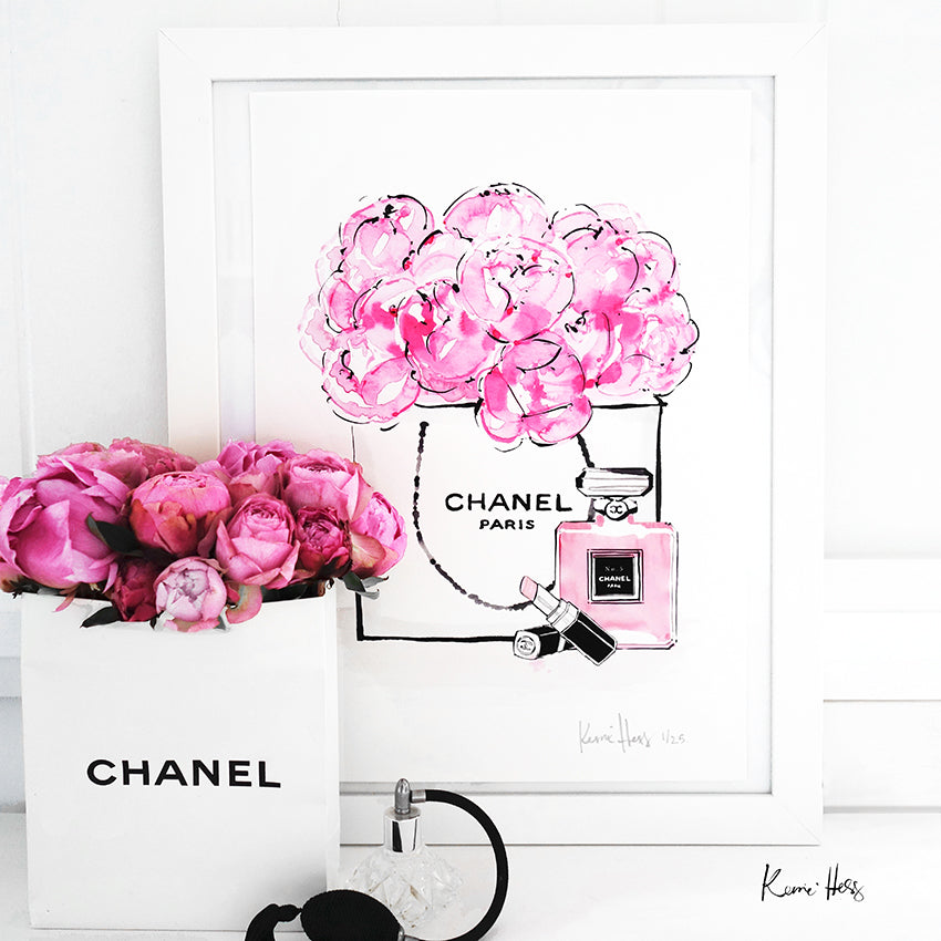 Peonies in Pink Art Print by Kerrie Hess