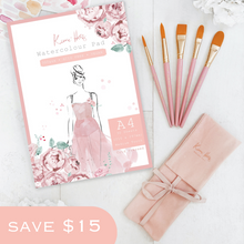 Load image into Gallery viewer, Kerrie Hess Watercolour Paper &amp; Brush Set Bundle
